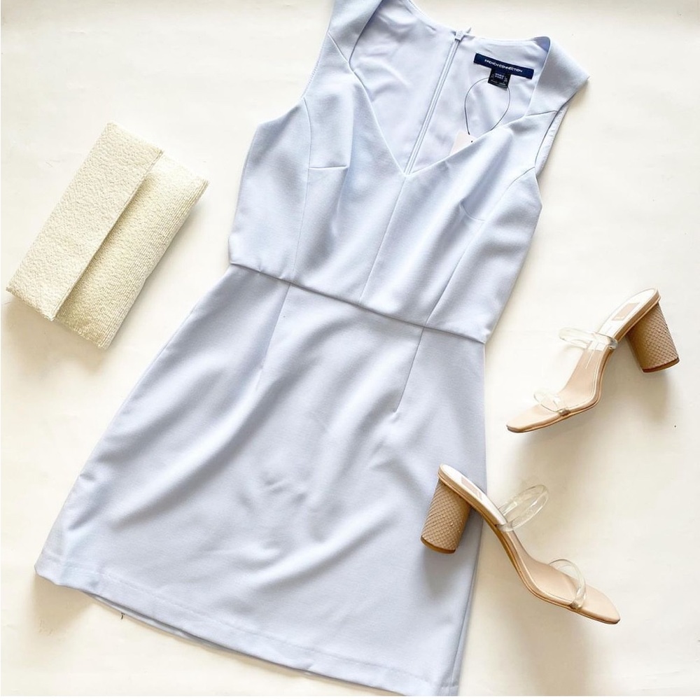 French Connection Whisper Sleeveless Fit & Flare Dress | Saltwater, Size 6